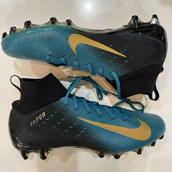 Nike Vapor Untouchable Pro 3 Football Cleats Men\'s Size 13 Blue/Green Gold Black